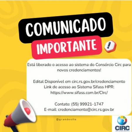COMUNICADO IMPORTANTE!